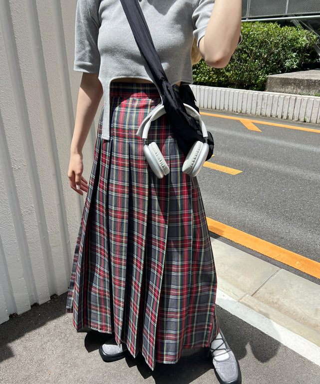 タータンチェックロングスカート