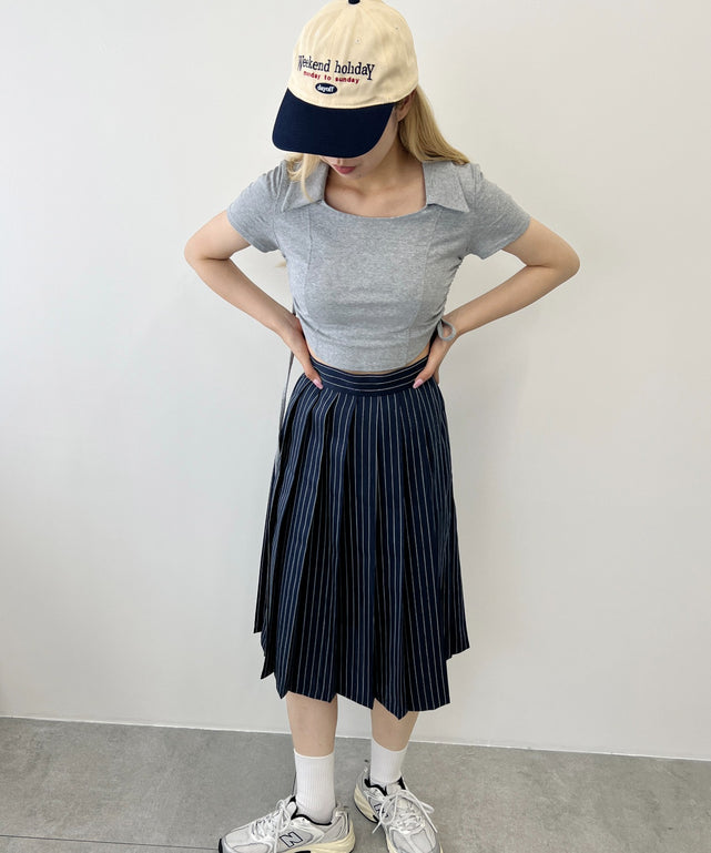 ピンストライプミドルプリーツスカート – WEGO ONLINE STORE 