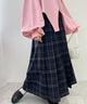 先染めチェックロングスカート