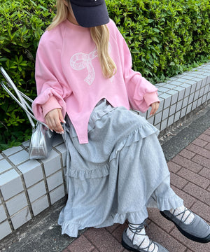 リボンレースワッペンスウェット