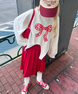 リボンレースワッペンスウェット