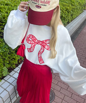 リボンレースワッペンスウェット