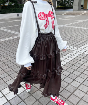 リボンレースワッペンスウェット