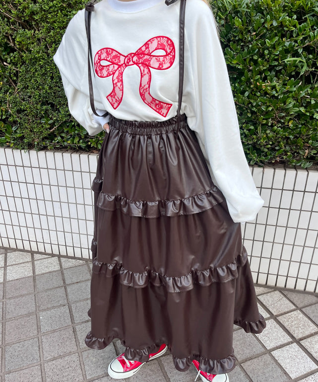 リボンレースワッペンスウェット