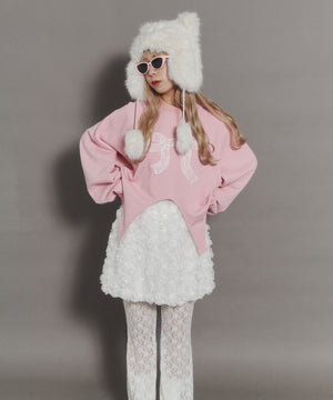 リボンレースワッペンスウェット