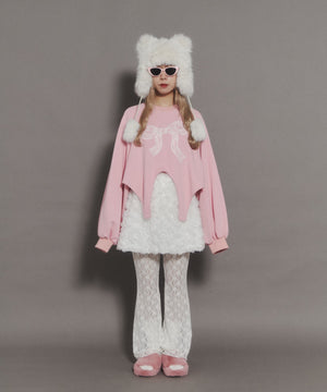 リボンレースワッペンスウェット