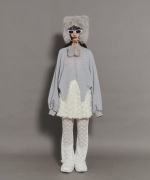 リボンレースワッペンスウェット