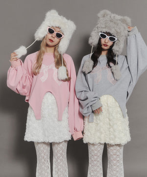 リボンレースワッペンスウェット