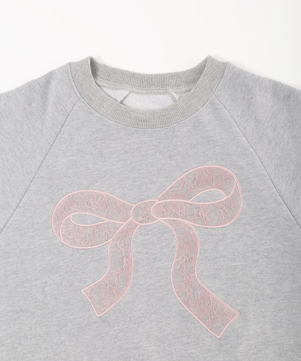 リボンレースワッペンスウェット