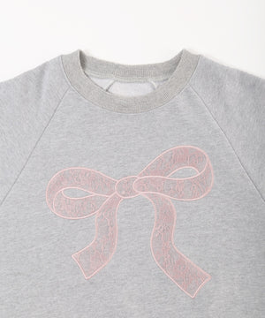 リボンレースワッペンスウェット