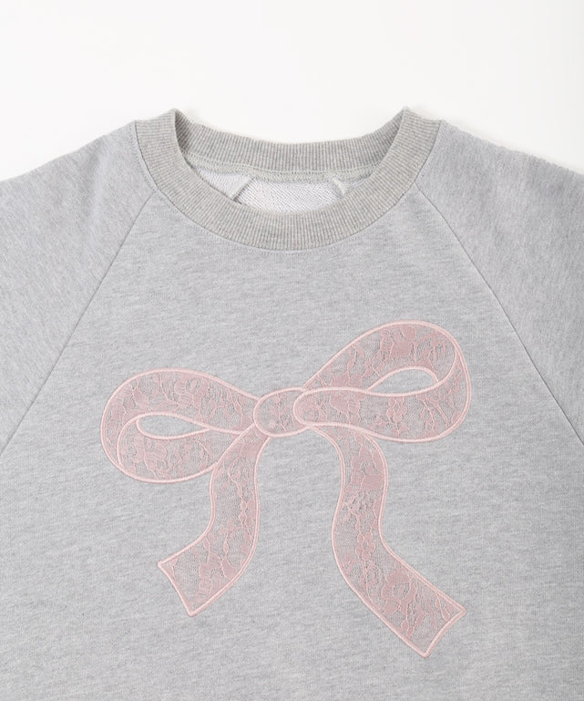 リボンレースワッペンスウェット