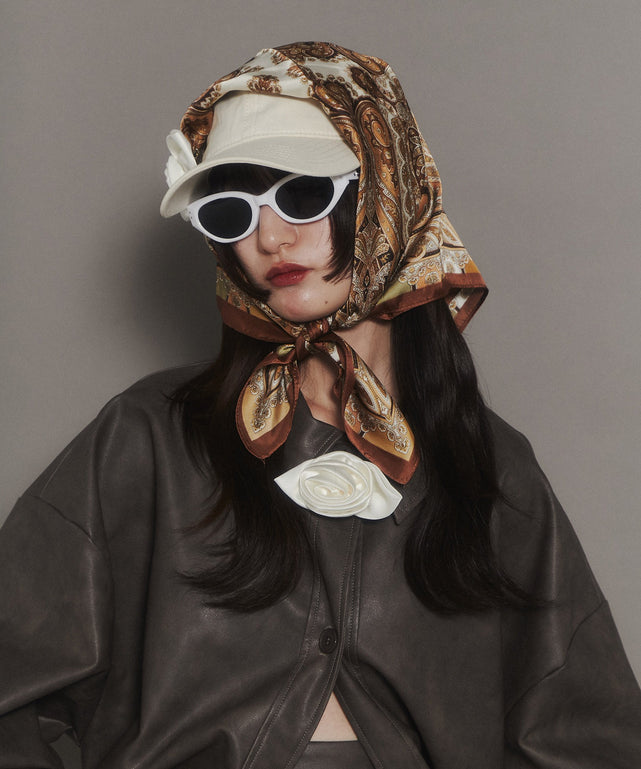 H1239-94◾️ヴァレンティノ　ゴールドゼブラ柄シフォンスカーフ H1239-94◾️ヴァレンティノ ゴールドゼブラ柄シフォンスカーフ