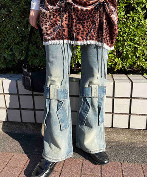 リボンモチーフデニムパンツ