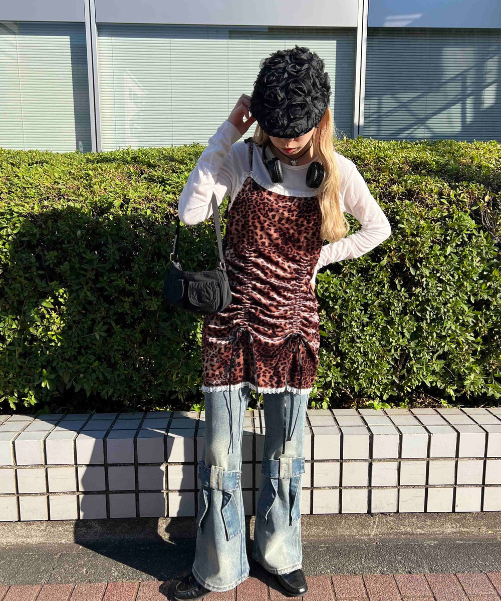 リボンモチーフデニムパンツ