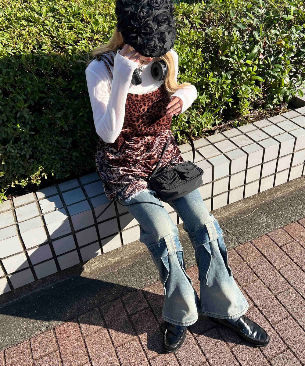 リボンモチーフデニムパンツ