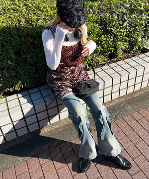 リボンモチーフデニムパンツ