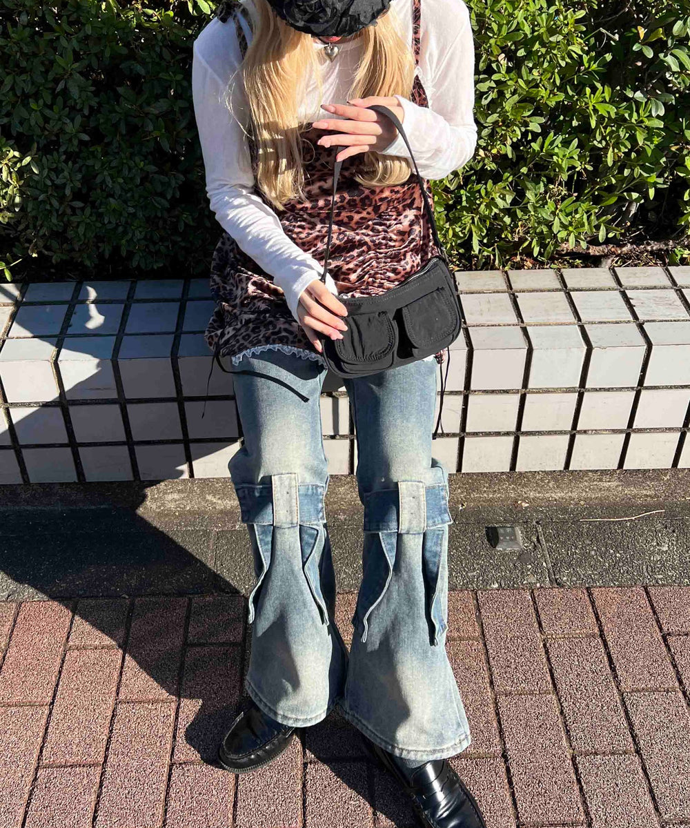 リボンモチーフデニムパンツ