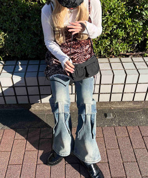 リボンモチーフデニムパンツ