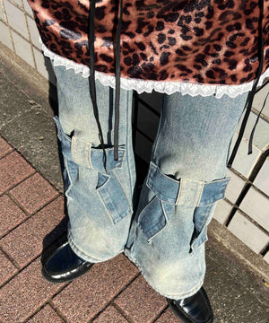 リボンモチーフデニムパンツ
