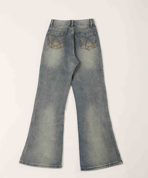 リボンモチーフデニムパンツ