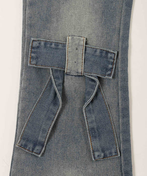 リボンモチーフデニムパンツ