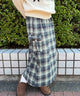 チェックカーゴロングスカート/グリーンモデル：152㎝ F着用
