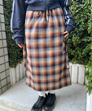 チェックカーゴロングスカート