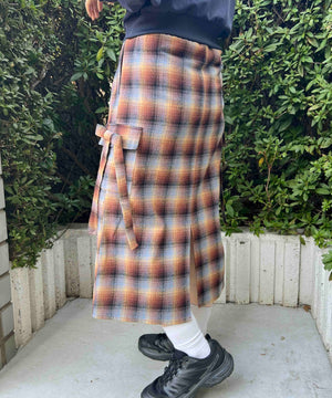 チェックカーゴロングスカート