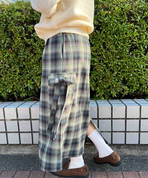 チェックカーゴロングスカート