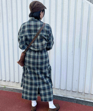 チェックカーゴロングスカート