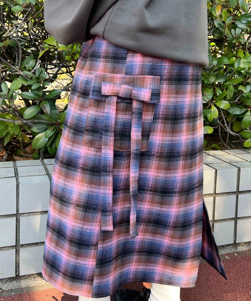 チェックカーゴロングスカート