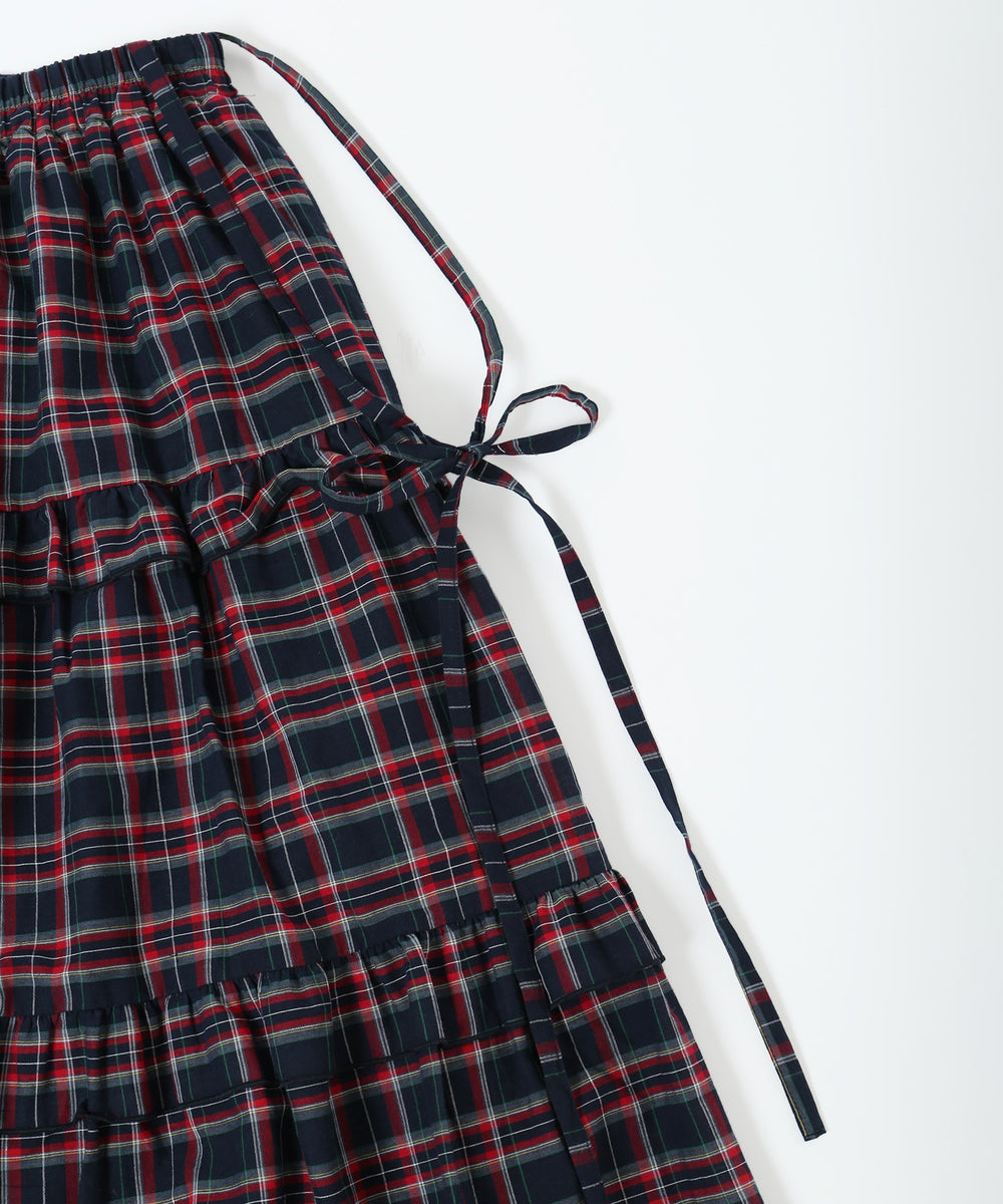 タータンチェックティアードスカート