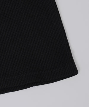 リボンポイント2ラインワッフルTシャツ