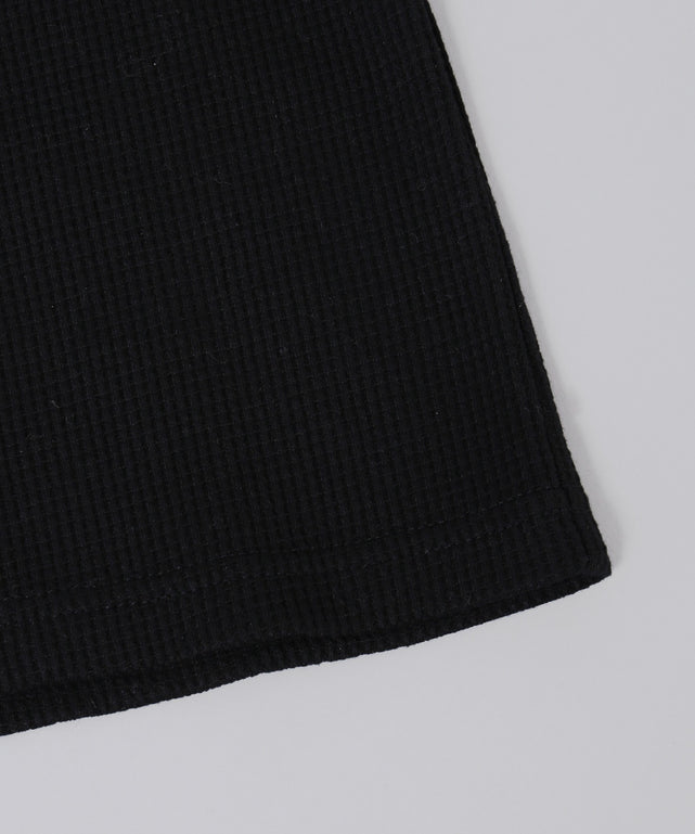 リボンポイント2ラインワッフルTシャツ