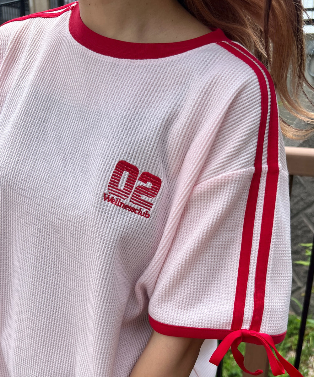 2ラインリボンビッグワッフルTシャツ