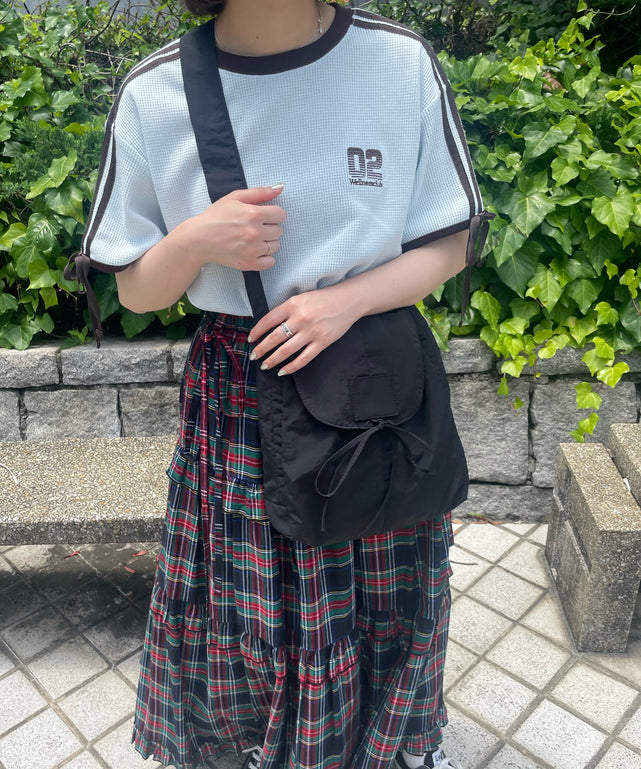 2ラインリボンビッグワッフルTシャツ