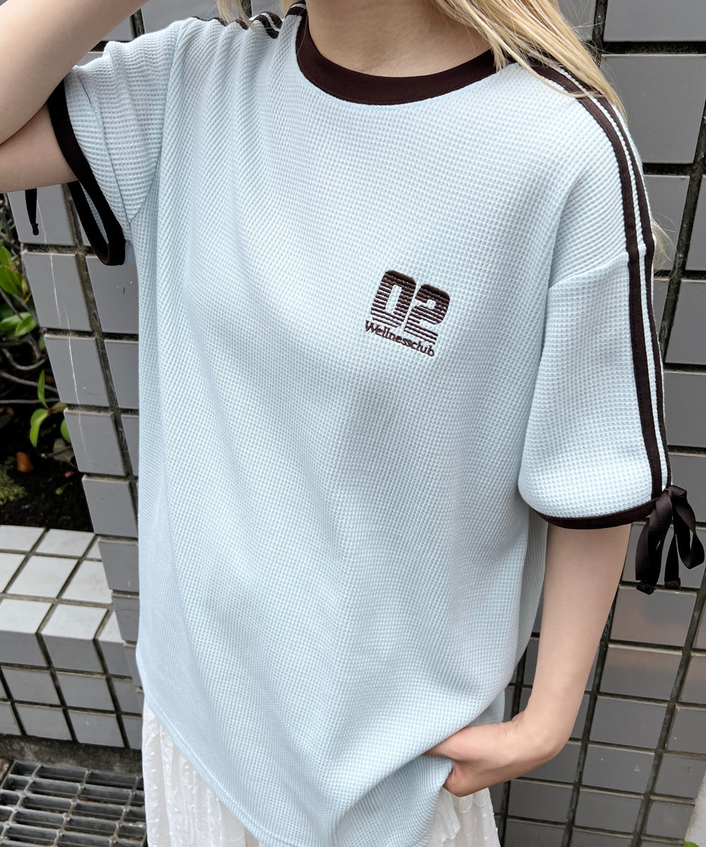 2ラインリボンビッグワッフルTシャツ