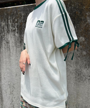 2ラインリボンビッグワッフルTシャツ