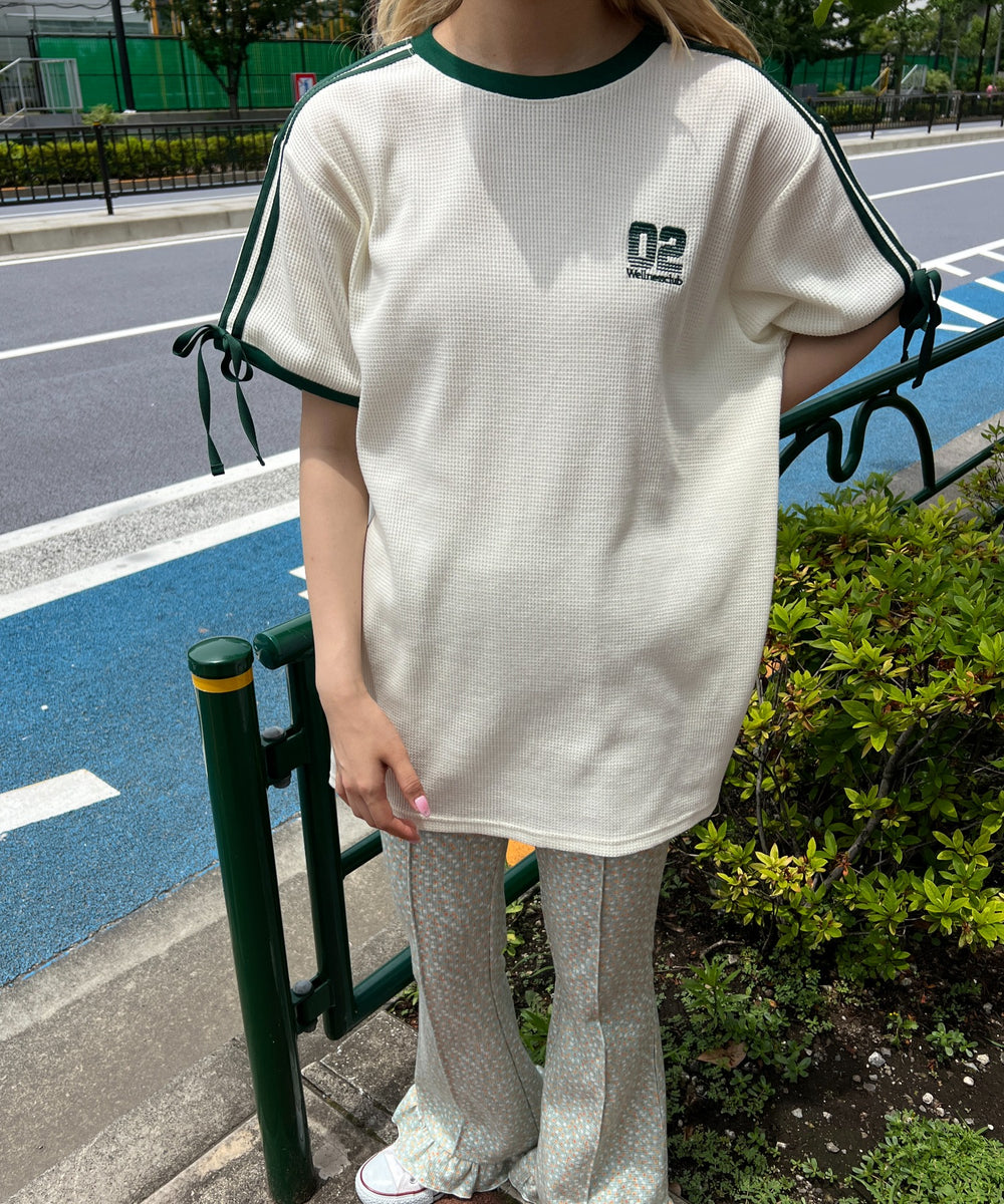 2ラインリボンビッグワッフルTシャツ
