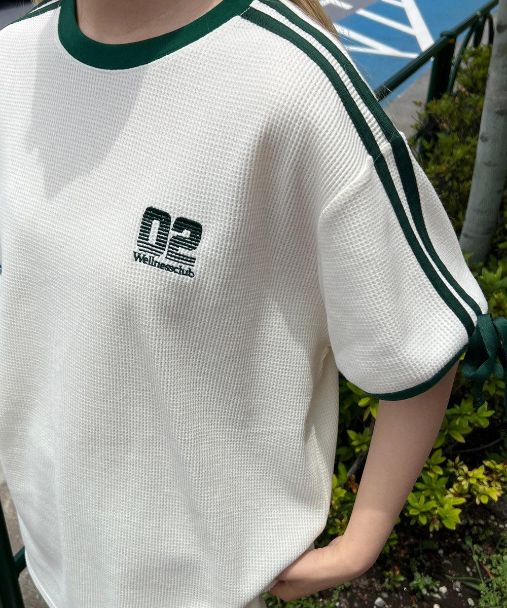 2ラインリボンビッグワッフルTシャツ