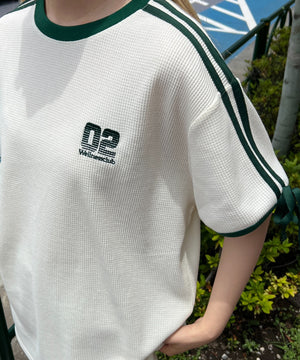 2ラインリボンビッグワッフルTシャツ