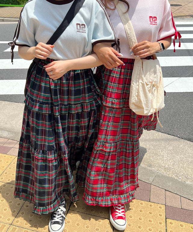 2ラインリボンビッグワッフルTシャツ