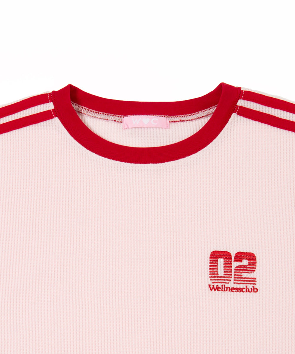 2ラインリボンビッグワッフルTシャツ