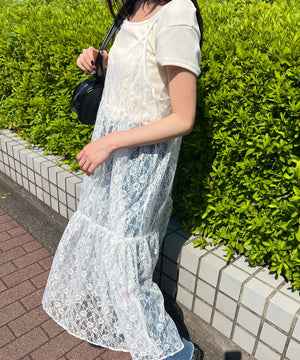 レースロングキャミワンピース