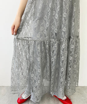 レースロングキャミワンピース