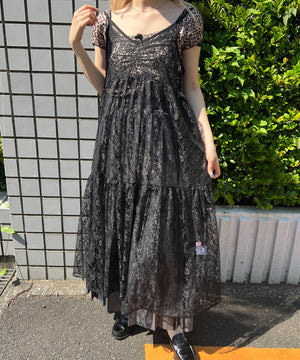 レースロングキャミワンピース