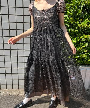 レースロングキャミワンピース