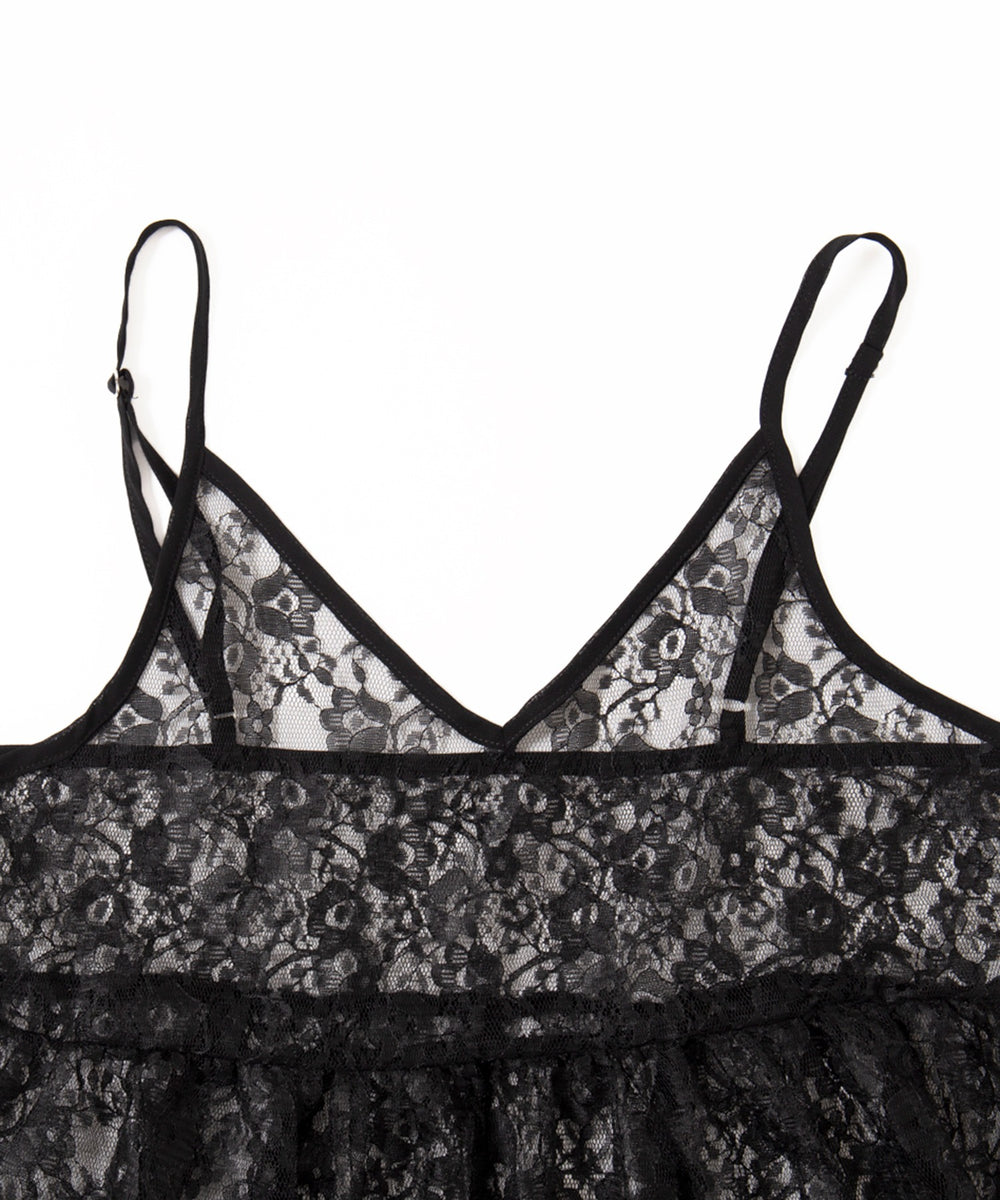 レースロングキャミワンピース