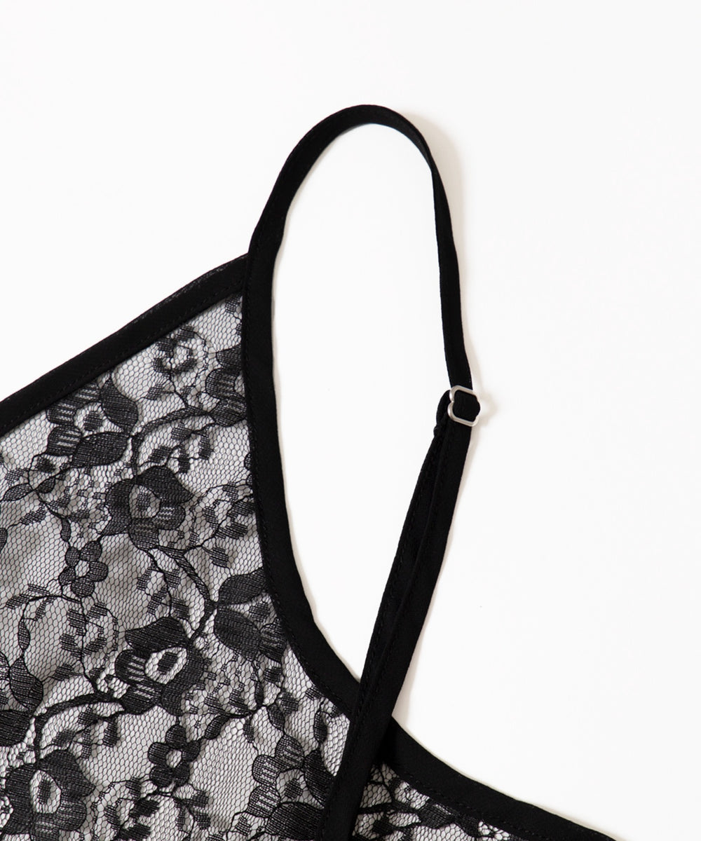 レースロングキャミワンピース