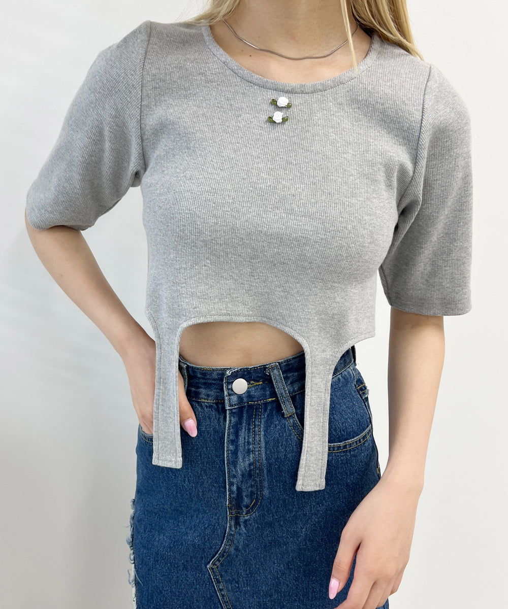 バラポイントガーターTシャツ